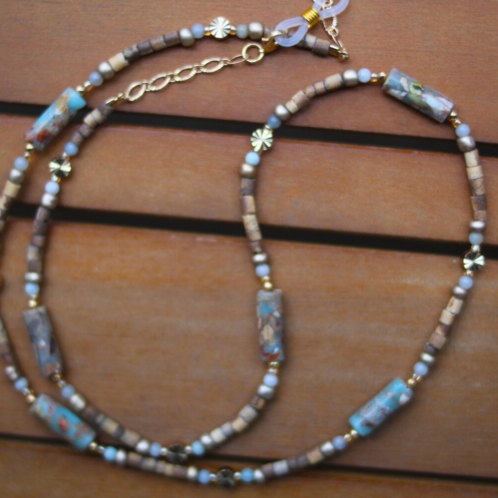 "Desert Blue" Amazonite Eyeglasses / Sunglasses Chain
